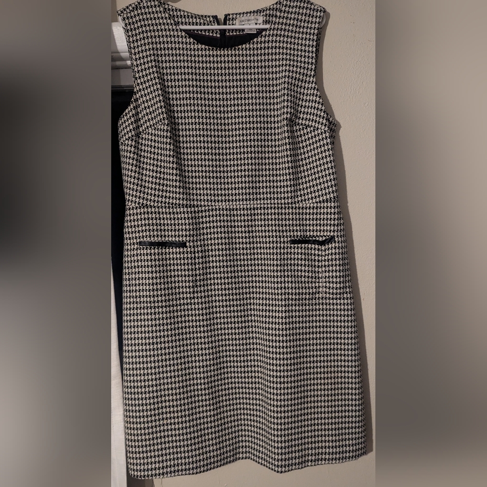 Liz Claiborne Houndstooth Shift Dress Sz 16